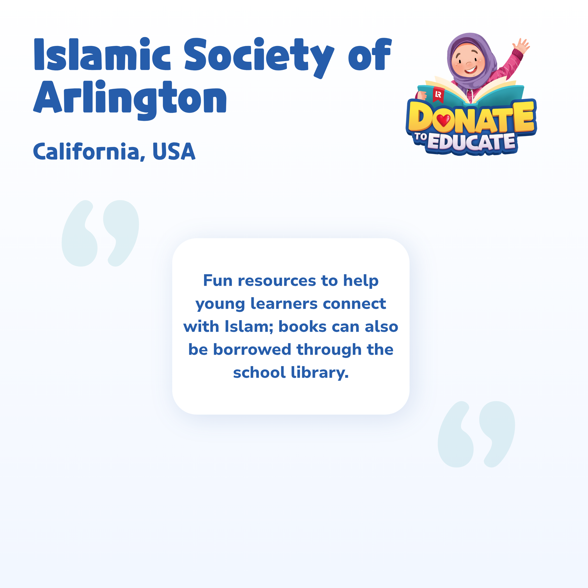 Donate to Educate: Package 1